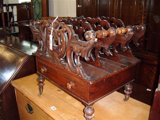 Victorian carved rosewood music canterbury(-)